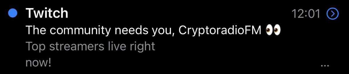 Yeah sorry <a href="/Twitch/">Twitch</a> ❤️ The community can find us on <a href="/Vimm_TV/">VIMM</a> 👉 vimm.tv/c/cryptoradiofm