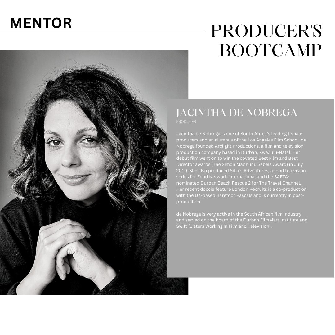 CampProducing's tweet photo. Phase 2 : Producers Bootcamp .
Jacintha De Nobrega,who will be our  second Guest Mentor on the online section of the Producer’s Bootcamp.@nfvfsa @kznfilm trajtrainingza @GautengFilmCom @zincpictures1 @tsheg1 @CampProducing
#Filmmaking #producers #fund #government #nfvf https://t.co/Kq7yAwiNG5