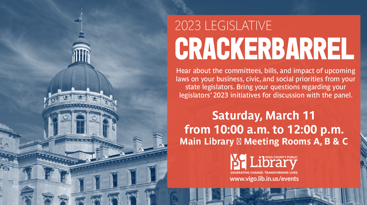 Hear from Vigo County’s state legislators about the committees they serve on, the bills they have sponsored or plan to sponsor, and the impact upcoming laws will have on your business, civic, and social priorities. Bring your questions for respectful discussion with the panel.