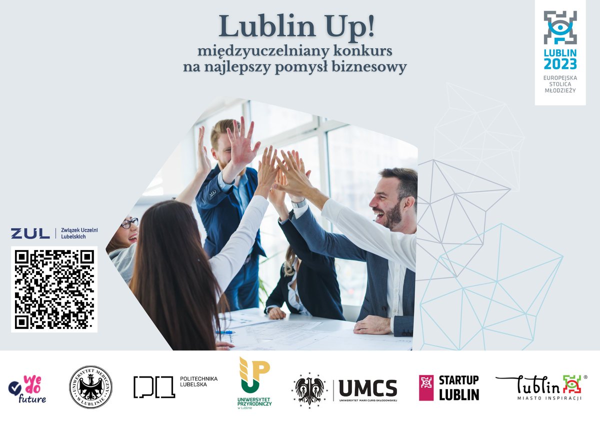 Miasto_Lublin's tweet photo. Rusza #LublinUp! - konkurs dla studentów z Lublina na najlepszy pomysł na biznes. Autorzy projektów o największym potencjale otrzymają wsparcie w ich komercjalizacji.➡️https://t.co/BxK41l23w2
#LublinIsYOUth #Lublin #AkademickiLublin #StudyInLublin #MiastoLublin https://t.co/iFRa0c3e0K