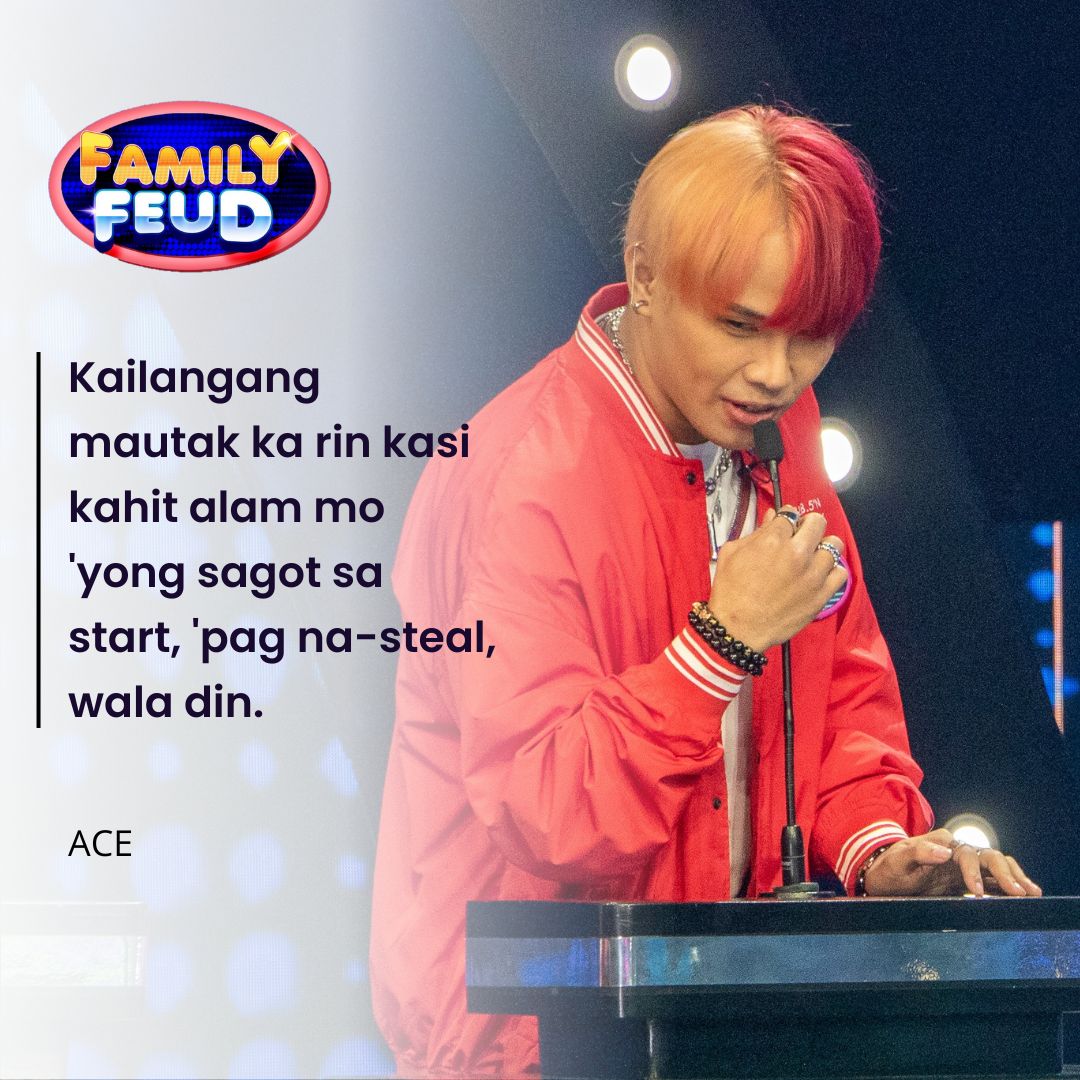 May point ka d'yan, Ace! 

#FamilyFeudPH | Weekdays at 5:40 PM on GMA
#FamilyFeudPHQuotes
