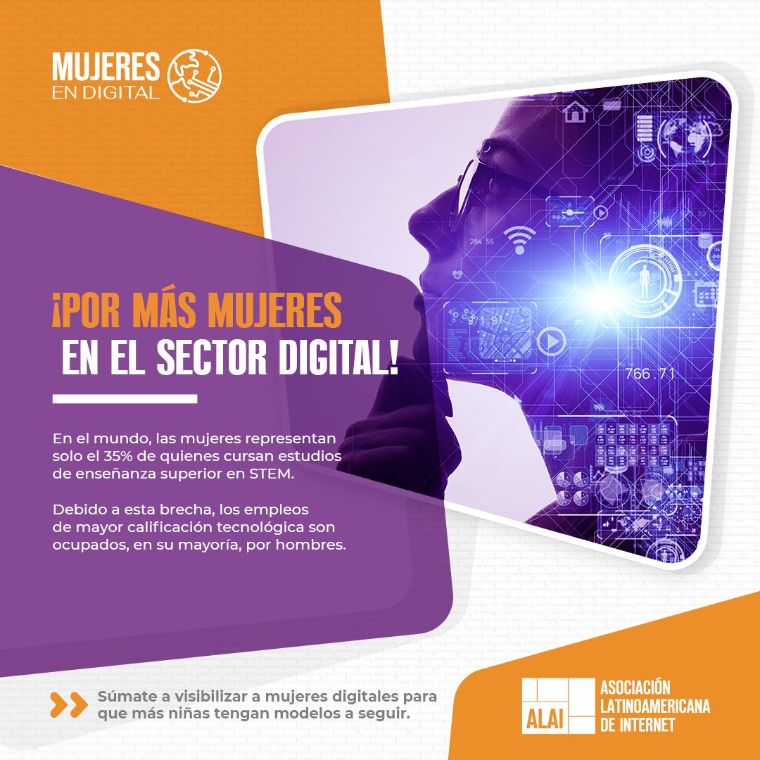 Mejorar las condiciones de acceso de las mujeres al mercado del trabajo digital debe ser un compromiso fundamental para desarrollar un ecosistema digital más inclusivo. 🌐 #8M

#MujeresEnDigital 👩‍💻 ¿Cuáles crees que son los desafíos para lograrlo? ¡Cuéntanos tu historia! 👇