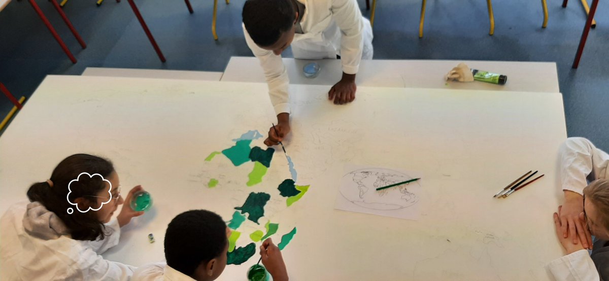 #PartageTonMonde
Semaine des cultures en préparation au <a href="/Clge_Corneille/">Collège.Corneille</a> 
Les élèves de 5e3 dessinent les pays du monde.
Les élèves de 5e1 et 6e peignent les pays.
Objectif : #diversité = #richesse