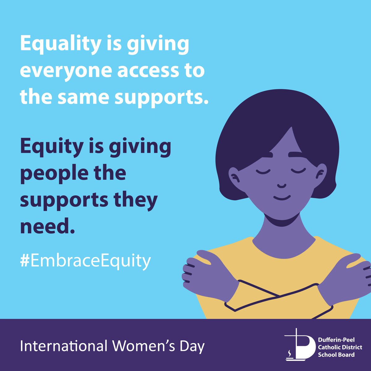 Happy International Women’s Day!
 
This year’s theme reminds us to #EmbraceEquity and foster true inclusion &amp; belonging in our classrooms, workplaces, &amp; communities, free of bias &amp; discrimination.
 
When we embrace equity, we recognize and uphold the dignity of each person.