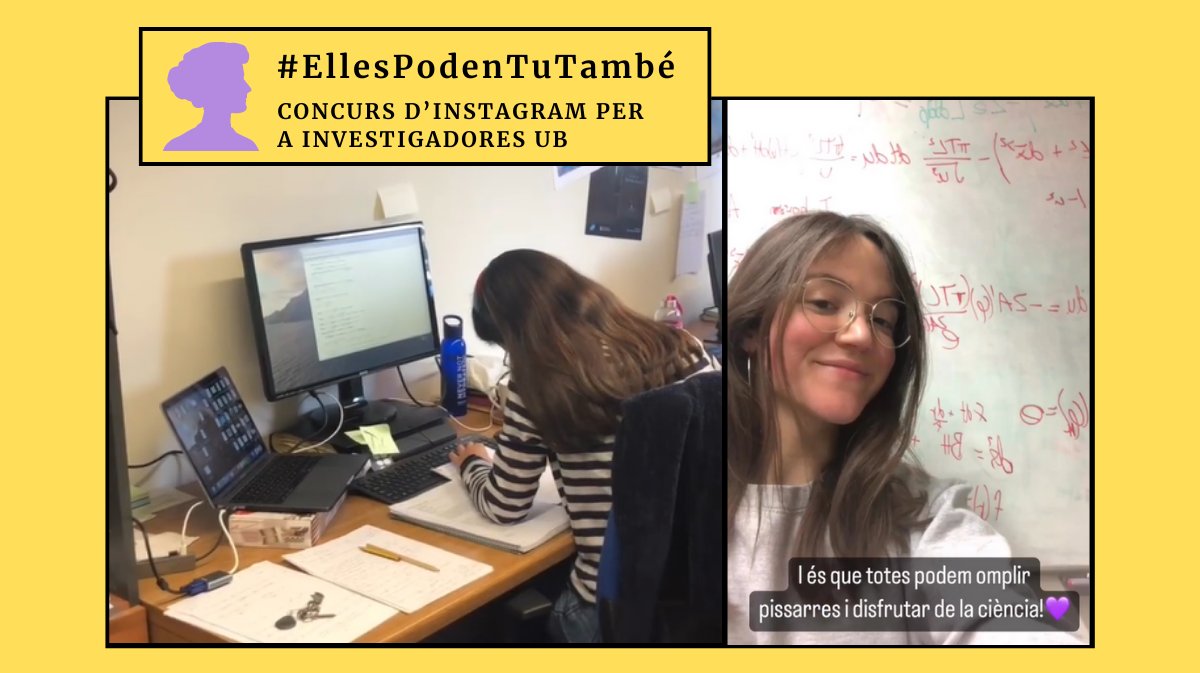 Avui és #8M i publiquem la guanyadora d'#EllesPodenTuTambé!! 👏🎉

🙋‍♀️L’Ana Climent és estudiant de doctorat de <a href="/FisicaUB/">Facultat de Física UB</a> i investiga sobre física quàntica i forats negres!👉bit.ly/3F4JJEp
Enhorabona, Ana, i gràcies a totes les investigadores que heu participat!