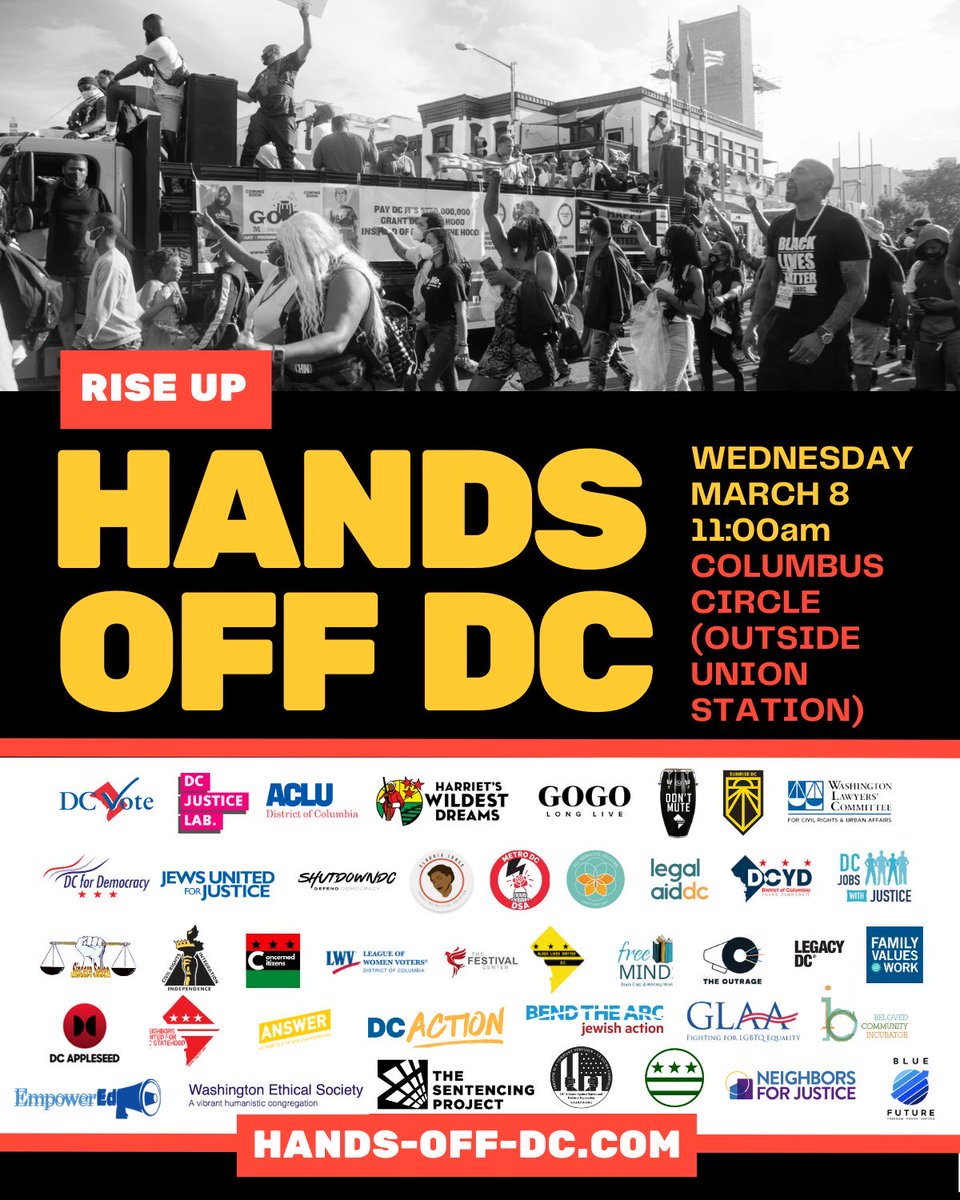 Tired of seeing our community used as a pawn by politicians we can’t vote for or against? 

Join us. Today at 11 am. #HandsOffDC #DCStatehood #TaxationWithoutRepresentation