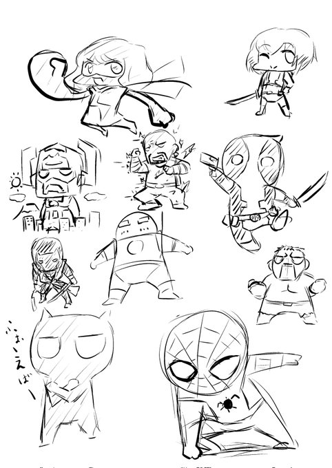 MARVELの推しの方々rkgk
#作画カロリーの低い作品を上げようぜ 