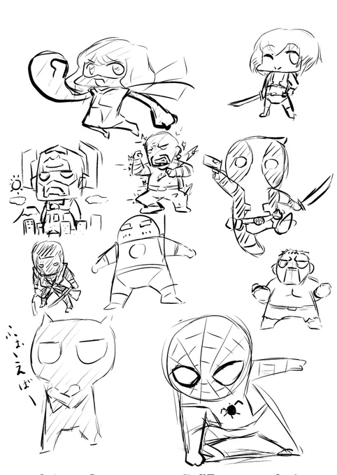 MARVELの推しの方々rkgk
#作画カロリーの低い作品を上げようぜ 