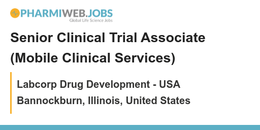 PharmaNews_Jobs's tweet image. Senior Clinical Trial Associate (Mobile Clinical Services) - Labcorp Drug Development - USA - Bannockburn, Illinois, United States
bit.ly/3mCKiia

Be a part of a revolutionary drug development team! #ClinicalTrialAssociate #LabcorpDrugDevelopment #Bannockburn #Illinois #