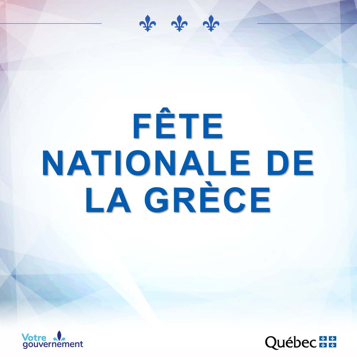 Relations internationales du Québec (@MRIF_Quebec) on Twitter photo 2023-03-25 12:00:00 En cette journée de célébration, nous tenons à souhaiter une joyeuse fête nationale à toute la communauté grecque du Québec et à travers le monde! 🇬🇷 @GreeceInCanada En cette journée de célébration, nous tenons à souhaiter une joyeuse fête nationale à toute la communauté grecque du Québec et à travers le monde! 🇬🇷 @GreeceInCanada