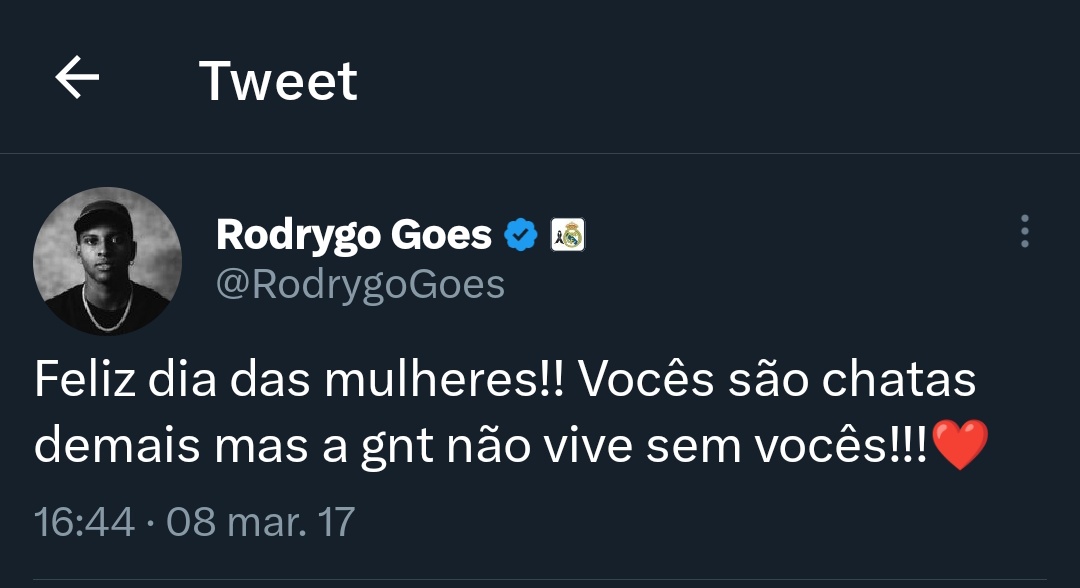 Rodrygo excluiu o tweet 😭