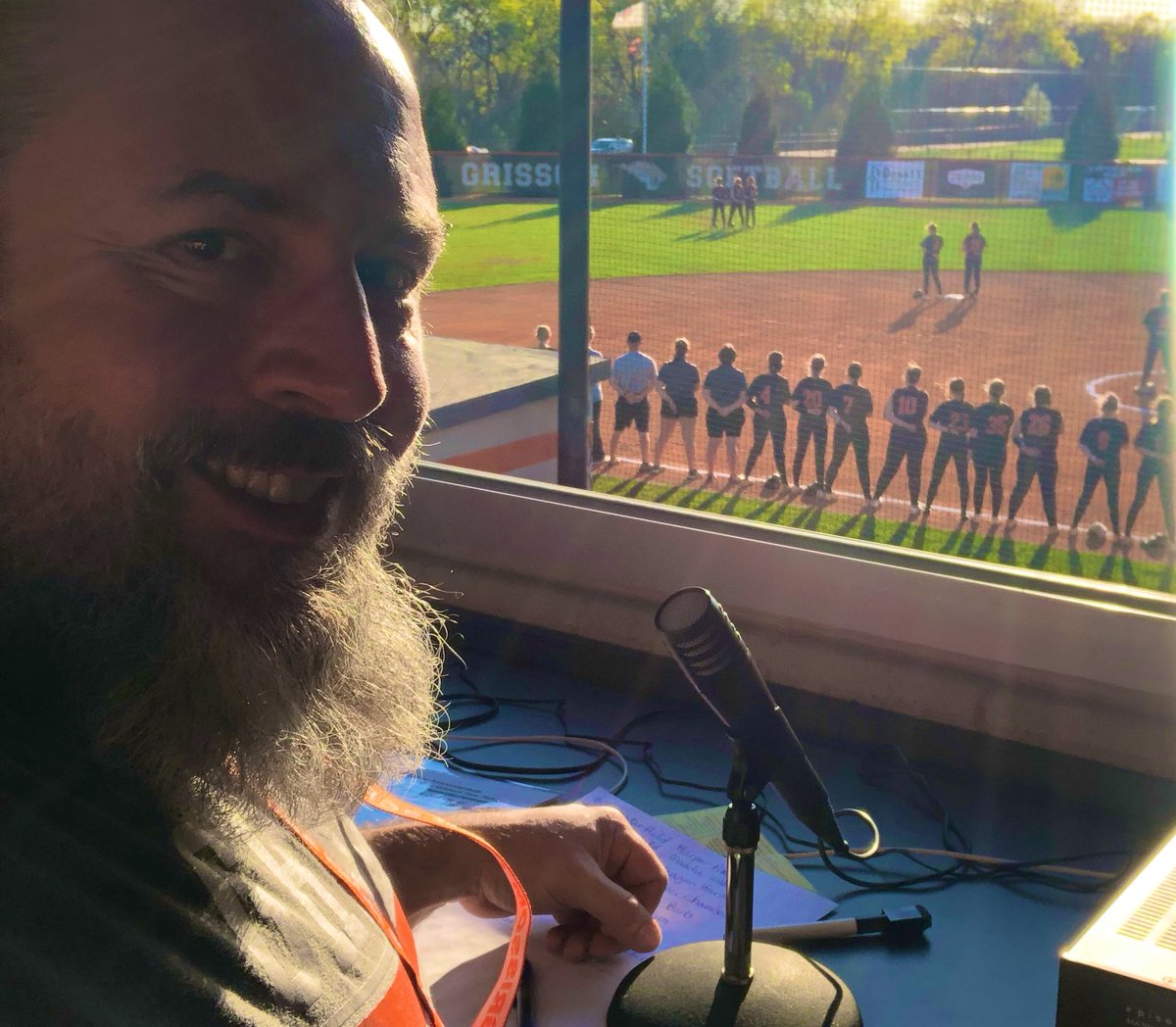 alexmercieca's tweet photo. Just a normal Tuesday after school in the press box announcing some softball 🥎 #GHS #myHCS #education #highschoolsports https://t.co/xkchifNAJd