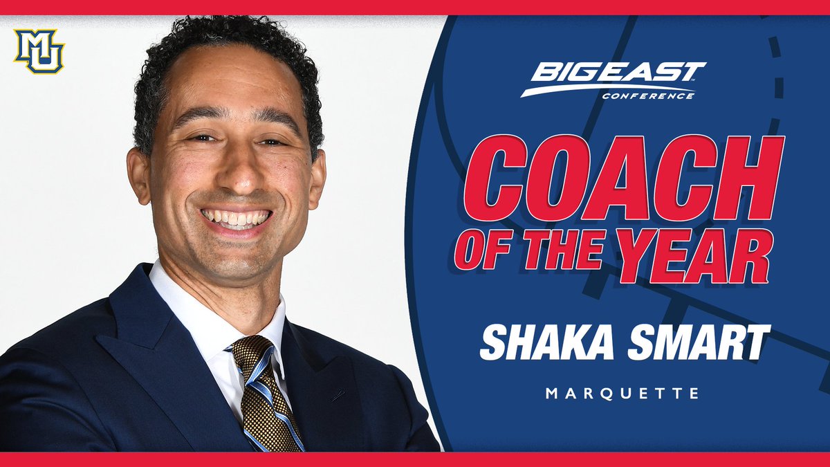 BIG EAST MBB (@bigeastmbb) on Twitter photo He led <a href="/MarquetteMBB/">Marquette Basketball</a> to its first outright regular season #BIGEASThoops title - <a href="/CoachShakaSmart/">Shaka Smart</a> is your BIG EAST Coach of the Year! He led <a href="/MarquetteMBB/">Marquette Basketball</a> to its first outright regular season #BIGEASThoops title - <a href="/CoachShakaSmart/">Shaka Smart</a> is your BIG EAST Coach of the Year!