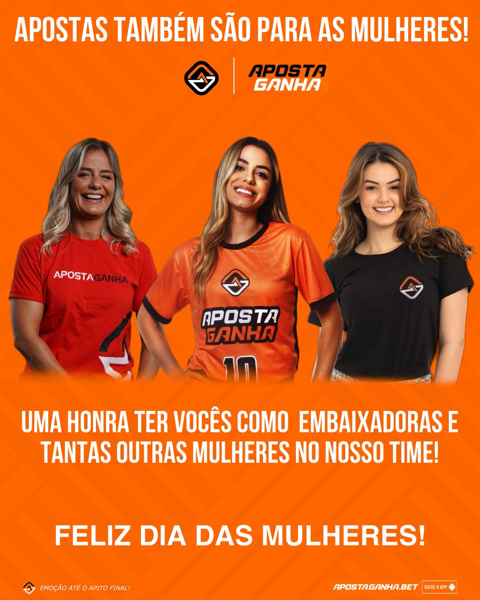 apostaganhabet_'s tweet photo. Feliz Dia das Mulheres! É uma honra ter vocês como embaixadoras @mileneoficial @eslomarques @keyalvesoficial e tantas outras grandes mulheres fazendo parte do nosso time! 🧡 🌹
#DiaInternacionalDaMulher #DiaDaMulher #KeyAlves #eslo #milene https://t.co/0yHwITp2Pb