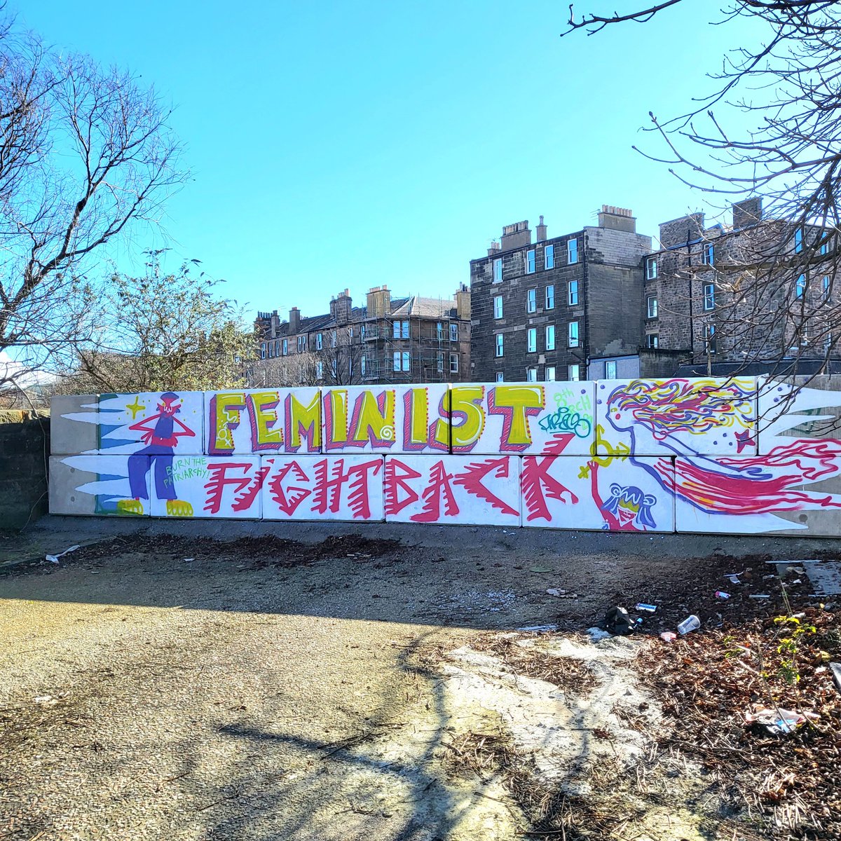DreadnoughtPub's tweet photo. If you're going on social media today to complain about the fresh graffiti on the @ThePrideBridge wall, but didn't complain at any time during the last 2 months when it said "BaGdAD BOnEr BoYz" (sic) in 3ft high letters, you can fuck right off. 
Kudos to the artists #IWD2023 https://t.co/A05kIEEUwi