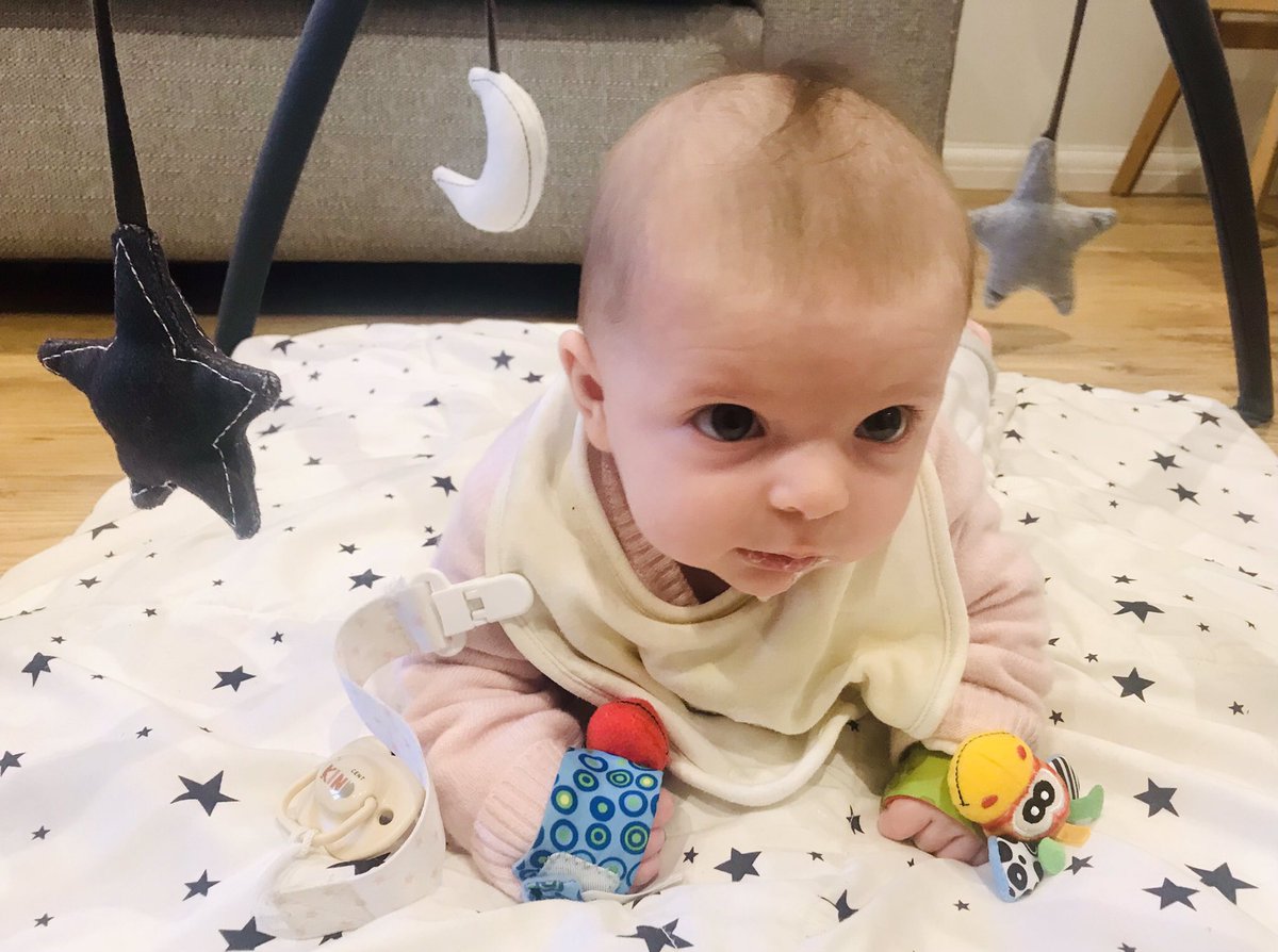 Everyday is play and development day when your mum’s a therapist… reach for those moon and starts little one #powerofplayoccupation #babysensory #OccupationalTherapy