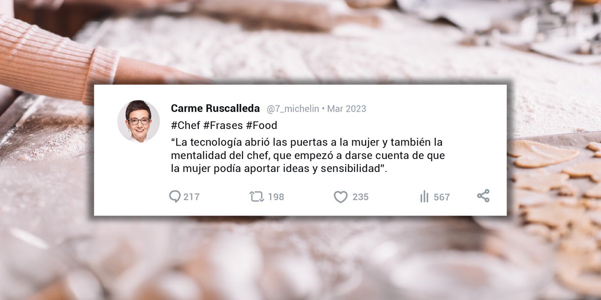 saborearte's tweet image. Carme Ruscalleda es una de las cocineras más innovadoras y vanguardistas en la industria gastronómica, poseedora de tres estrellas Michelin. 

#Saborearte #VivirConsentido #CarmeRuscalleda