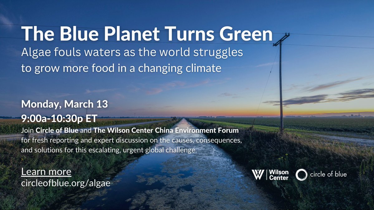 The Fred and Barbara Erb Family Foundation (@erbfamilyfdn) on Twitter photo Monday, March 13, <a href="/circleofblue/">Circle of Blue</a> is hosting a virtual event about toxic algae blooms in #LakeErie shared from a 6-part series. Join us from 9-10:30 am EST! #GreatLakes <a href="/TheWilsonCenter/">The Wilson Center</a> @DrAHerzog circleofblue.org/algae Monday, March 13, <a href="/circleofblue/">Circle of Blue</a> is hosting a virtual event about toxic algae blooms in #LakeErie shared from a 6-part series. Join us from 9-10:30 am EST! #GreatLakes <a href="/TheWilsonCenter/">The Wilson Center</a> @DrAHerzog circleofblue.org/algae