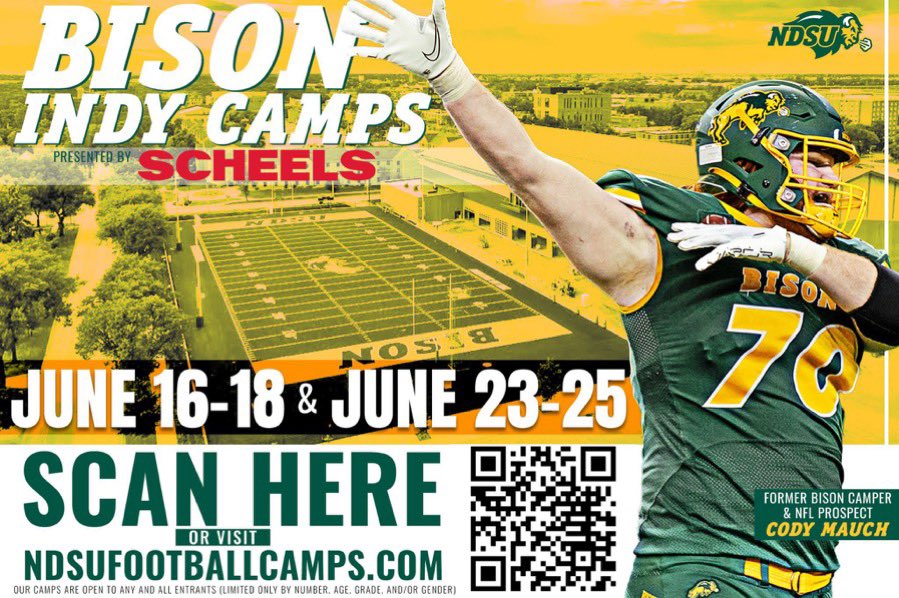 Come compete with the best of the best! #GoBison  

ndsufootballcamps.com