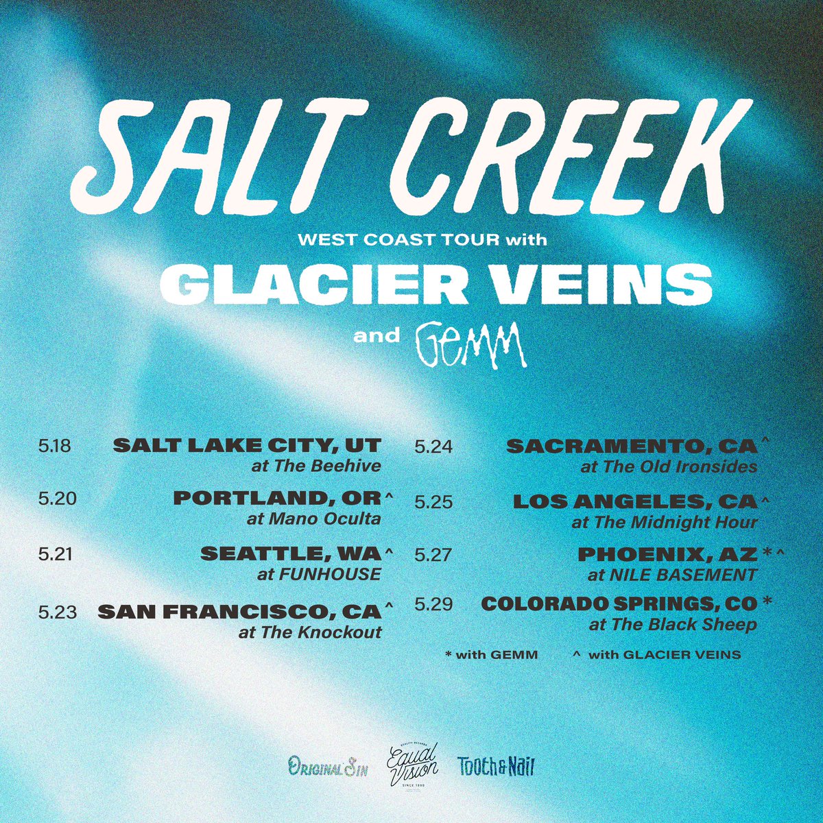 Giggin out west with <a href="/GlacierVeinsPDX/">Glacier Veins</a> &amp; <a href="/GEMMRockAZ/">✨Gemm✨</a> this May!