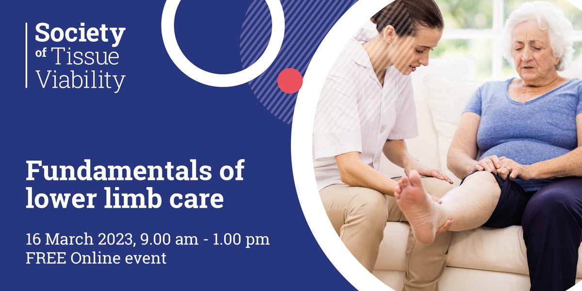 JOIN US for 'Fundamentals of lower limb and foot care' Learn about the common conditions, the underlying causes and how to recognise them, plus how to prevent some of these conditions from occurring.16 March 2023, 9.00 am - 1.00 pm - register for FREE societyoftissueviability.org/whats-on/funda…
