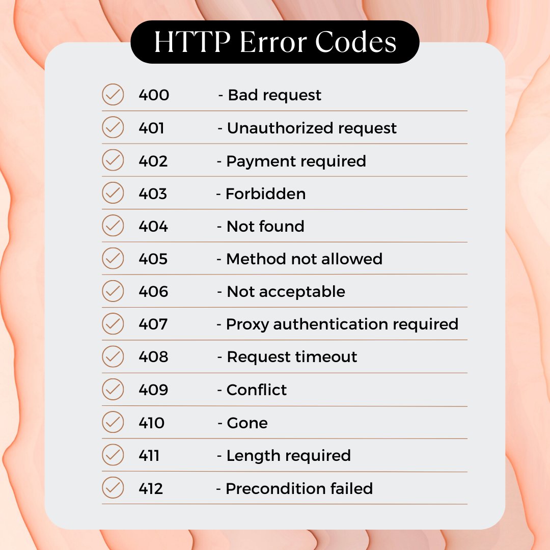 DeepDiveEd1's tweet image. Get to know the HTTP Error Codes that drive the internet! From the familiar 404 to the obscure 412, we&apos;ve got you covered. 
Follow us to stay updated.🤓
.
.
.
#HTTPErrorCodes #WebDevelopment #TechTips