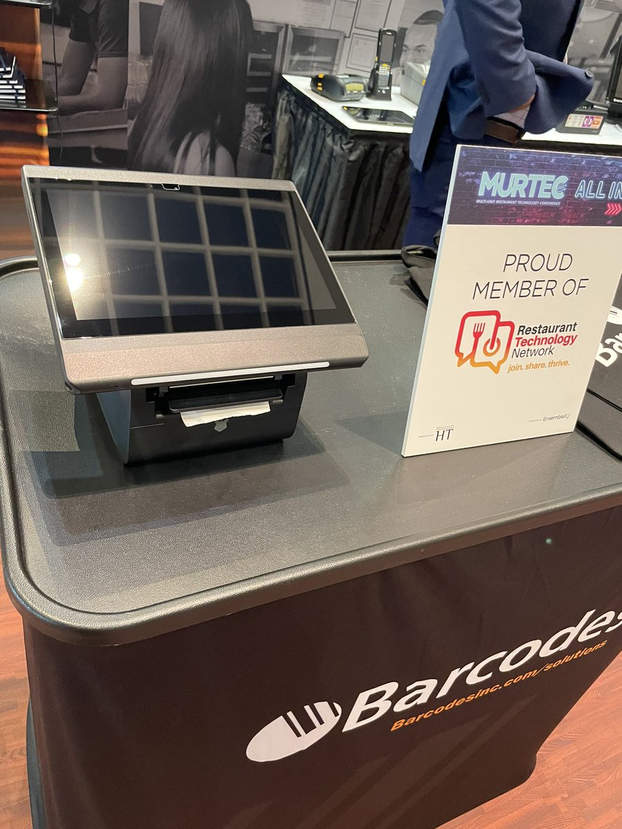 marconielsen's tweet photo. Have the @socialmobile_ all-in-one #RHINO M10p compact point-of-sale (POS) terminal running Android @barcodesinc booth here at #MURTEC 23 #foodtechnology
#restech
#ResturantTechnology
#QSR
#QuickServiceRestaurants
#FoodService
#HospitalityTechnology @htmagazine https://t.co/gQhpx68KUw