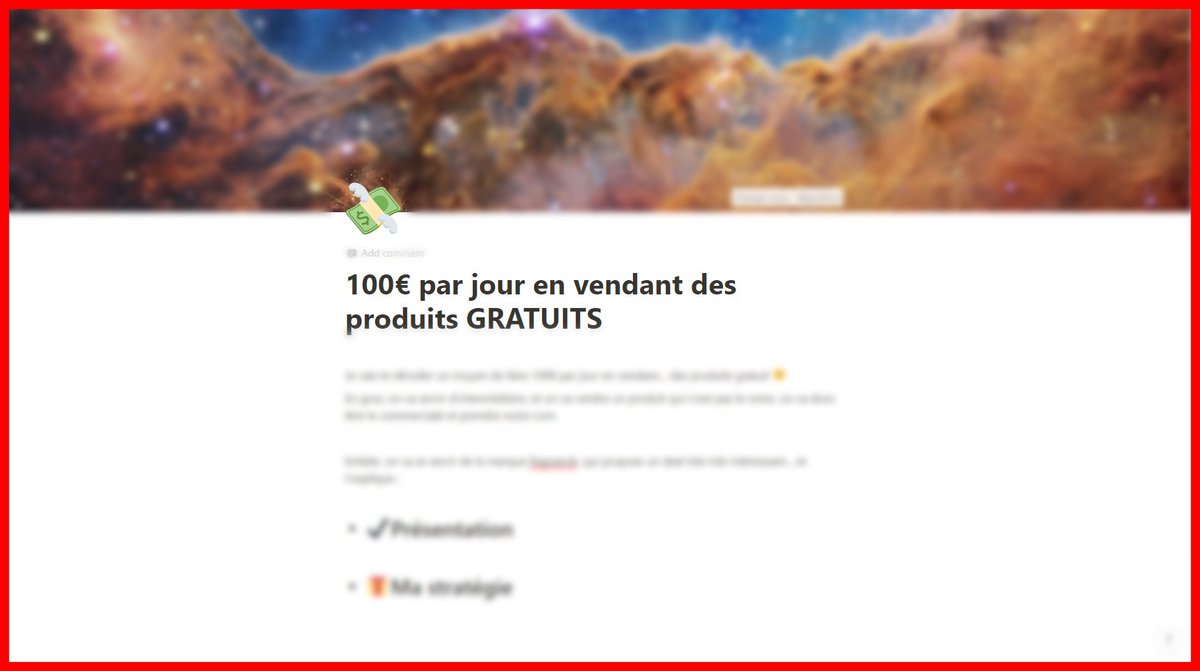 Je te dévoile GRATUITEMENT la stratégie que je vais mettre en place pour faire 100€ jour en vendant des produits GRATUITS.

Et je t'apprends à faire pareil.

RT + Commente "Scrape" pour recevoir le doc.
(Il faut que tu me follow)