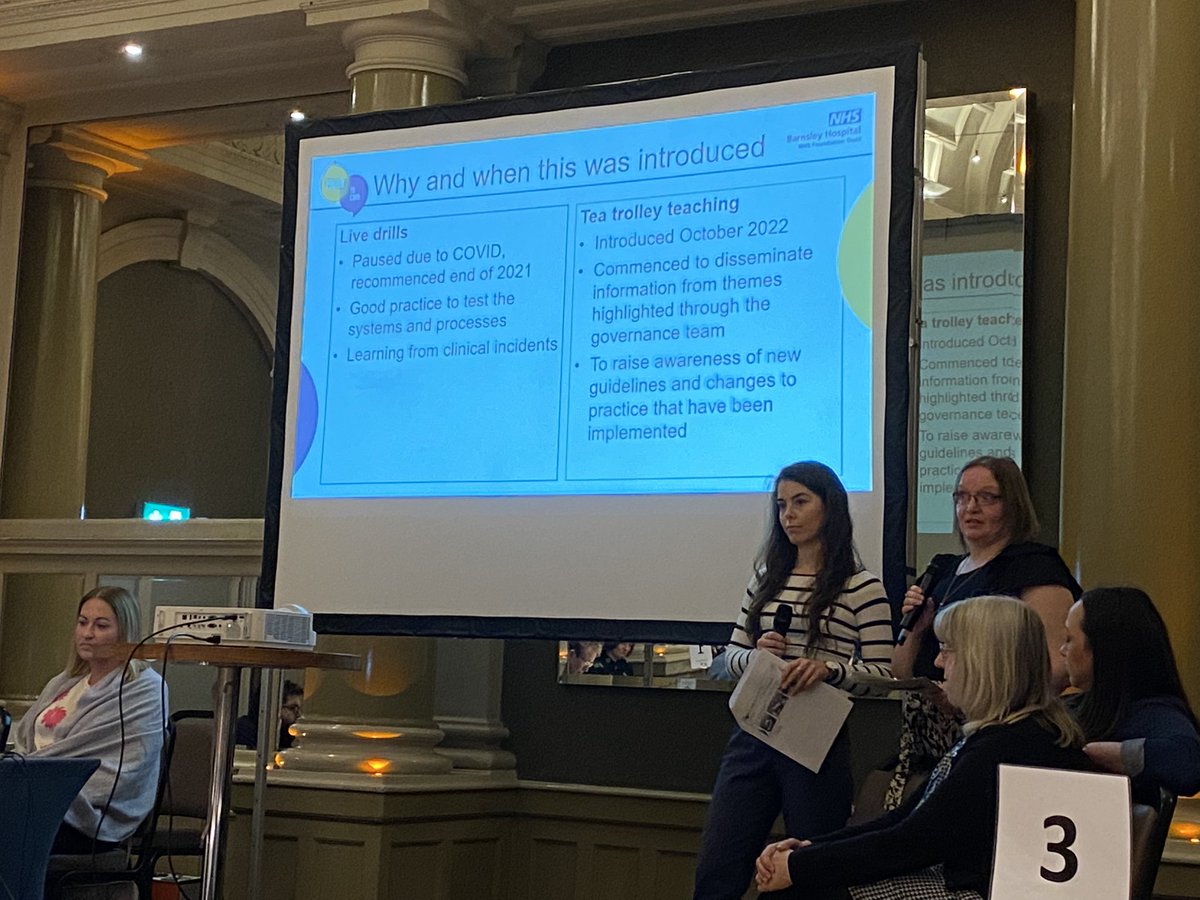 A great day with <a href="/SYB_LMNS/">South Yorkshire Local Maternity & Neonatal System</a> at the regional maternity learning event. Lottie and Jenny doing <a href="/barnshospital/">Barnsley Hospital</a> proud about learning from live skills drills and tea trolley teaching <a href="/ngeldart/">Tasha</a> <a href="/jadec_rm/">Jade</a> <a href="/drtraceyc/">Tracey Cooper MBE PhD FRCM</a>