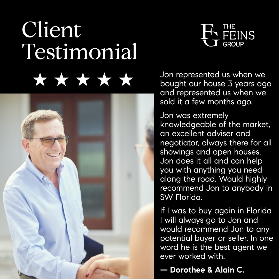 Some awesome feedback from awesome customers!

#naples #naplesfl #florida #luxuryrealestate #naplesrealestate #floridarealestate #realestate #naplesrealtor #compass #compassagent #jonfeins #thefeinsgroup #feinsgroup #pelicanbay #pelicanbaynaples #pelicanbayrealestate