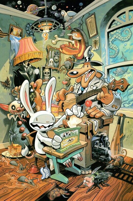 thatdaffyduck's tweet photo. Sam &amp; Max paintings by Steve Purcell. https://t.co/LOSrv63AuZ