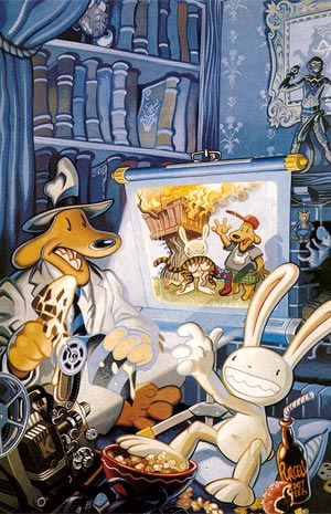 thatdaffyduck's tweet photo. Sam &amp; Max paintings by Steve Purcell. https://t.co/LOSrv63AuZ