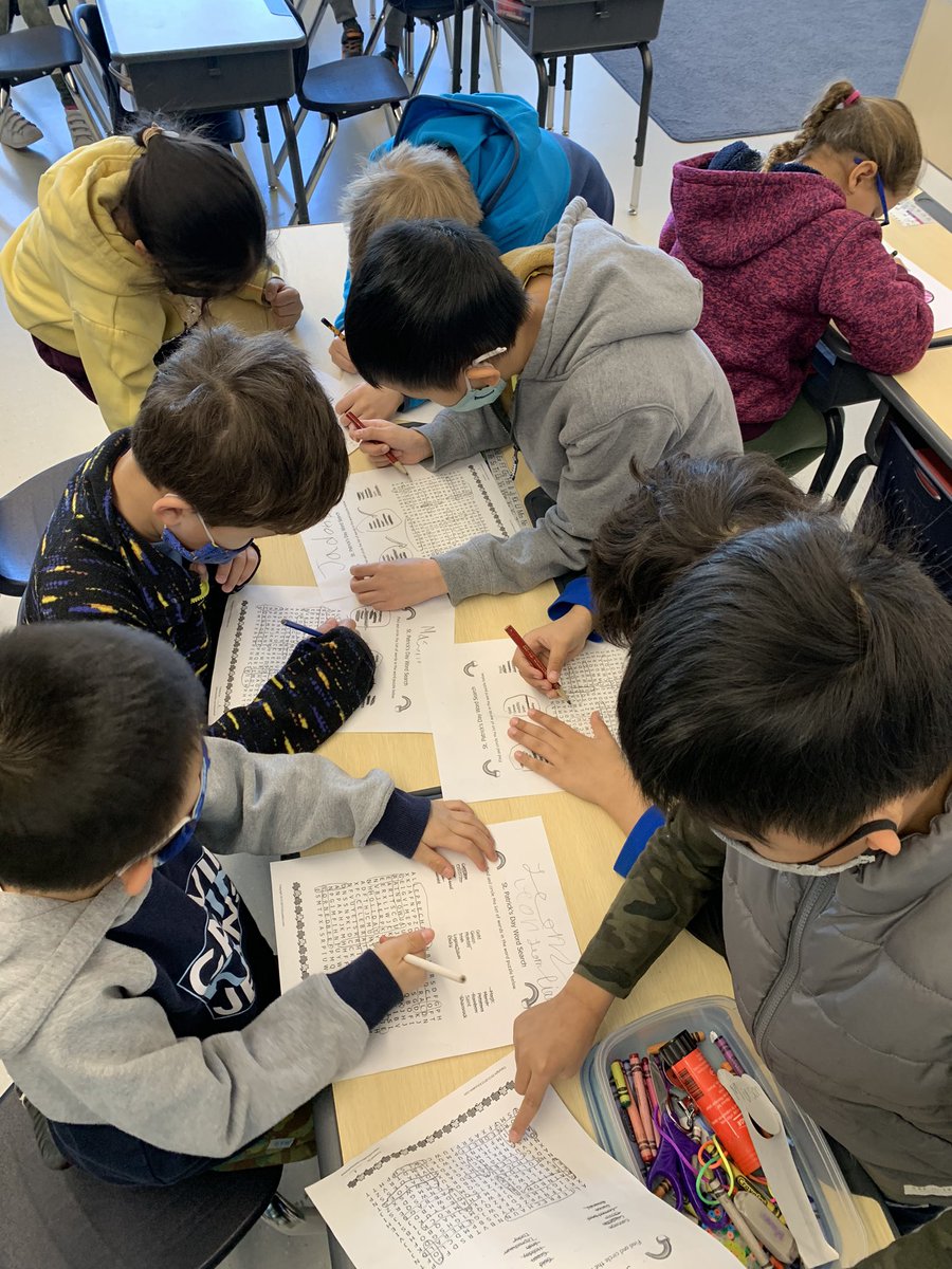 #joyoflearning collaborative word search #teamwork #StPatricksDay