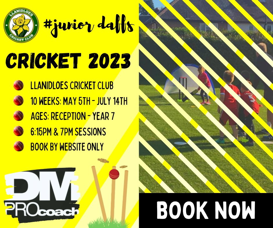 DM PROcoach (@dmprocoach) on Twitter photo 🥳🥳 Here it is 🥳🥳 <a href="/LlaniCC/">Llanidloes CC</a>
Book up for cricket coaching this year, here 👉 dmpcoach.co.uk/book-online
Age groups are THIS school year. Reception to YR7. We will be having some hard ball cricket sessions (Year 8-10) on Monday nights, details to be released soon. 🥳🥳 Here it is 🥳🥳 <a href="/LlaniCC/">Llanidloes CC</a>
Book up for cricket coaching this year, here 👉 dmpcoach.co.uk/book-online
Age groups are THIS school year. Reception to YR7. We will be having some hard ball cricket sessions (Year 8-10) on Monday nights, details to be released soon.