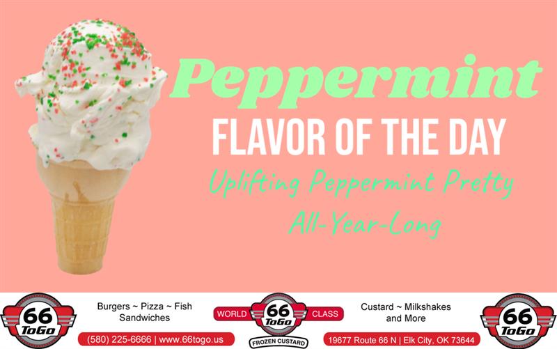 66Togo's tweet photo. March 8th FLAVOR OF THE DAY - Peppermint

You can never go wrong with refreshing Peppermint frozen custard! Come in or order online at https://t.co/vqpN0zCa5W 

#Peppermint #FlavorOfTheDay #66ToGo #FrozenCustard #SweetTreat #ElkCity https://t.co/O8Tt4Q19wO