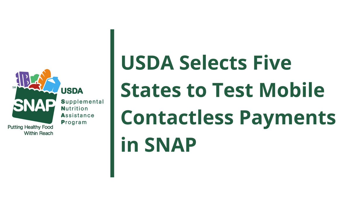 The @USDANutrition announced this morning that Massachusetts has been selected as one of five states they will partner with to test mobile payment technology in SNAP. 🗞️ Press release: mass.gov/news/usda-sele… #TechNews