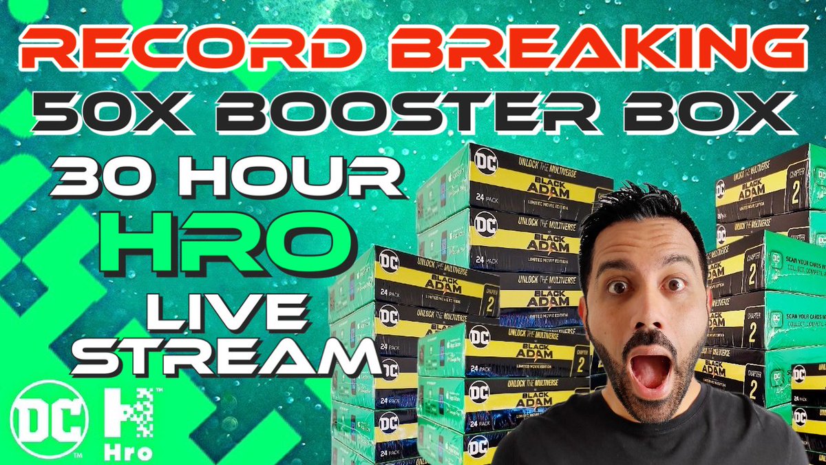 WazzaVerse's tweet photo. 🚨 RECORD BREAKING - 30HR LIVE STREAM 🚨

Opening 50+ x @hro Booster Boxes LIVE on Stream!
1200 Packs... 8400 cards..... 1 day! 🔥

Date: 11th March - 12th March📅
Time: 8am PST / 11am EST / 4pm GMT ⏰
Link: https://t.co/kgqv7qYMlT

@somegrlbrittany @Richefrich @HoodSquirrel https://t.co/dhqAygc1M1