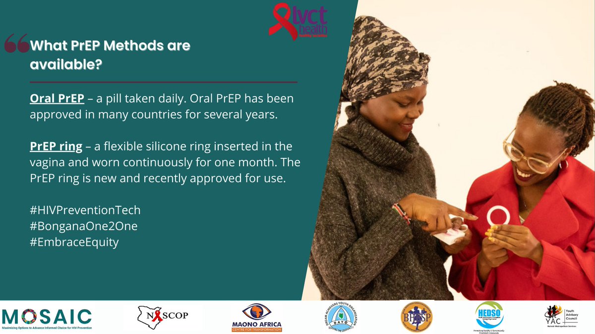 leujonson's tweet photo. Women need new prevention choices that meet their varied needs, which can change throughout their lives.
#HIVPreventionTech.
#BongaNaOne2One.
@LVCTKe 
@fhi360 
@PangaeaZimbabwe 
@NASCOP 
@HIVpxresearch 
@WACI_Tweets 
@AfNHi_Tweets 
@UNAIDS https://t.co/gpbgdwN5Mw