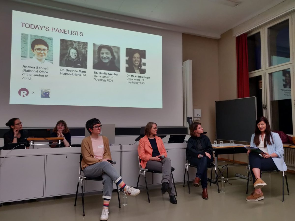 ZurichRUsers's tweet photo. @maTestBD We now start discussing the panelist's experiences as women in the workforce.  Support networks are crucial. However they are hard to build because of the lack  of women, especially in leadership. 
Let's change that! 🤸‍♀️ https://t.co/V6LJXqTmE2