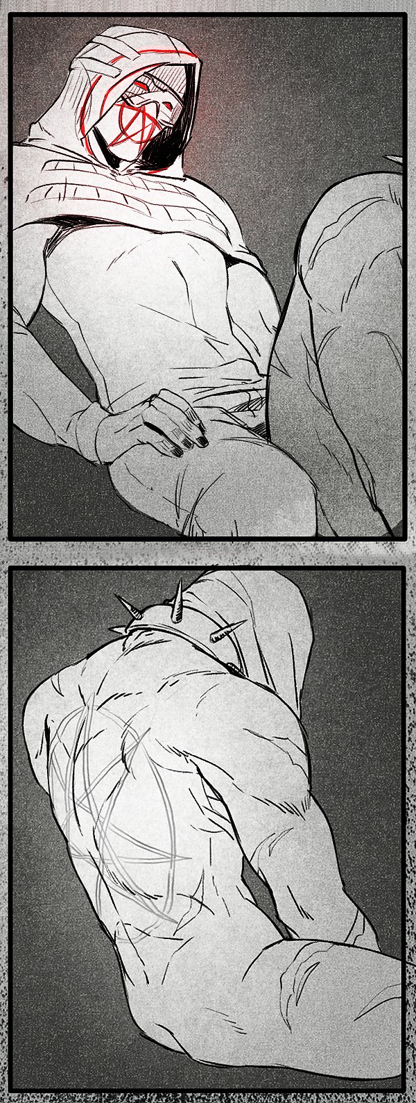 Discarded uniforms on the floor