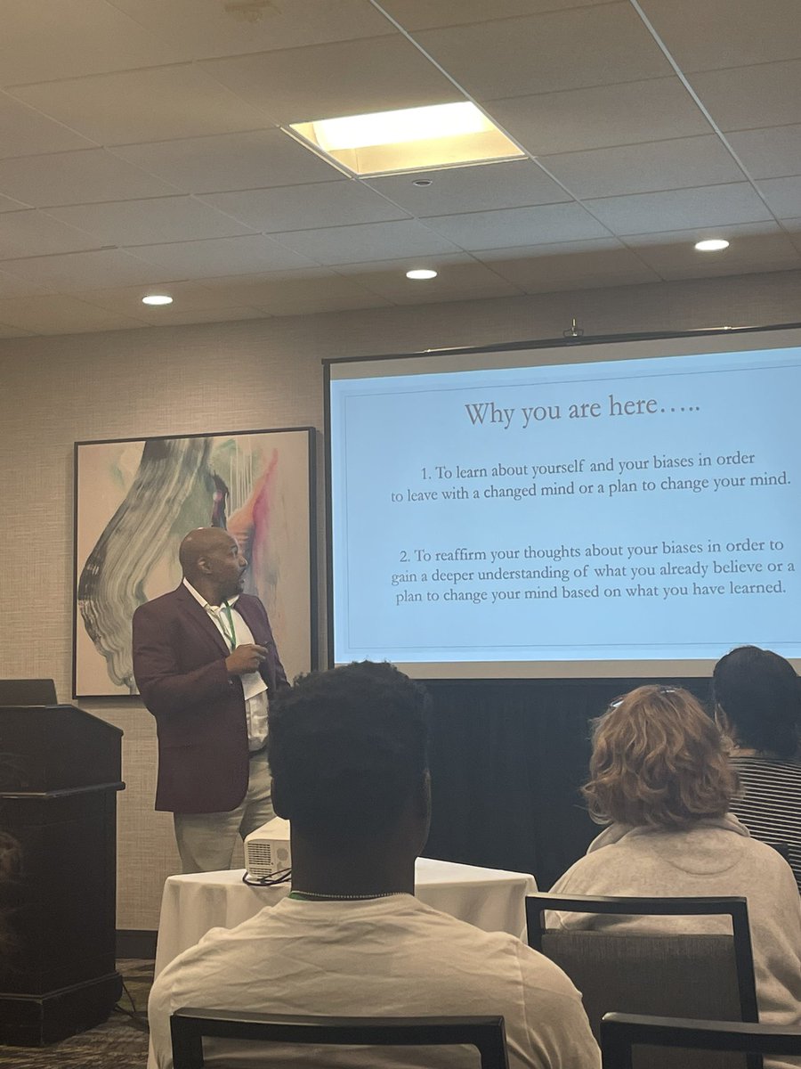 CounselorsRFab's tweet photo. Mr. Brown rocked his presentation at #nyar2023 #implicitandexplicitbias #informative #myassistantprincipalisawesome https://t.co/lYtxVt7En8