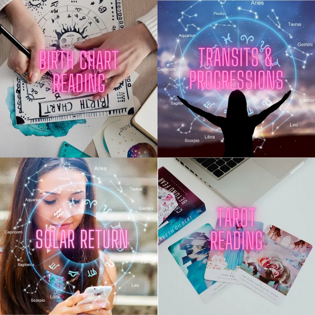 MoonMagicAstro's tweet image. Hey everyone! My readings are now OPEN! Below are some of the Astrology &amp;amp; Tarot readings that I offer. Feel free to follow the link in my profile for more info. 
I approach astrology as a deep healing practice on the path to self-understanding. I look forward to working with you!