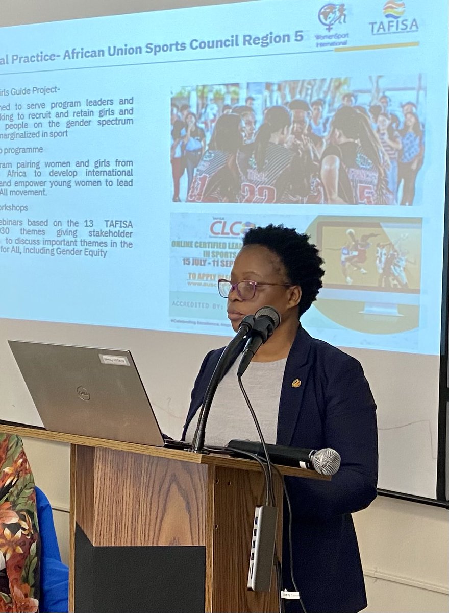 Game Mothibi @womensportintl Executive Committee ⁦<a href="/TafisaOffice/">TAFISA</a>⁩ talks about #accessibilty &amp; #inclusion for girls &amp; women/ #disabilities in Region 5 Africa #digitaltechnology ⁦<a href="/UN_CSW/">United Nations CSW</a>⁩ ⁦<a href="/WomensSportsFdn/">Women's Sports Foundation</a>⁩ ⁦<a href="/iapesgw/">IAPESGW</a>⁩ ⁦<a href="/ACSMNews/">American College of Sports Medicine</a>⁩ ⁦<a href="/IWGWomenSport/">IWG Women & Sport</a>⁩