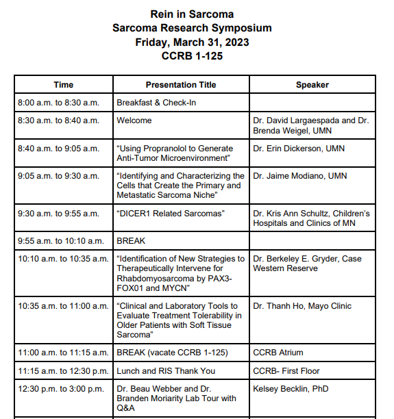 reininsarcoma's tweet photo. Virtual Attendance from 8:30 - 11 AM Central
Friday, March 31
Register: https://t.co/EtrwaE65uG https://t.co/aSO98CceE6