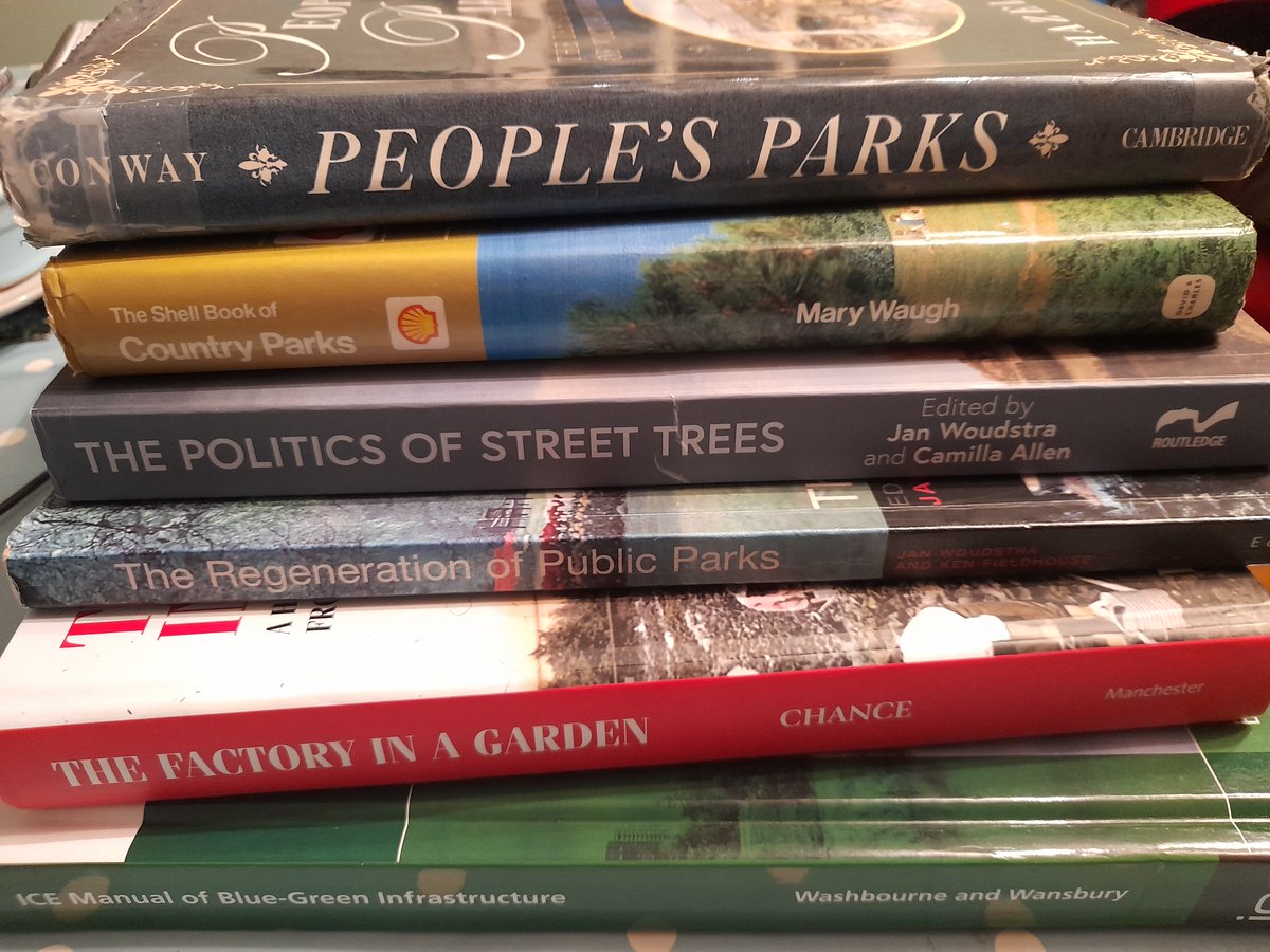 I'm having a #greeninfrastructure day so 6 books with Hazel Conway's People's Parks at the top

Handing the baton onto

@bandmasta
 
<a href="/EDiazPetersen/">Erika Diaz Petersen</a>
 
<a href="/CamillaAllen/">Camilla Allen</a>
 
<a href="/HelenaChance1/">Helena Chance</a>
 
<a href="/ICE_engineers/">ICE</a>
 
@TDAG_TalkTree