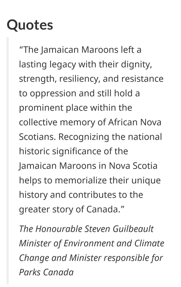 Over three years ago I put in the application for Maroon designation and also served as a research consultant for the project. It is now going to be a reality. See the link below:

canada.ca/en/parks-canad…

#canada #history #canadianhistory #maroons #abolition #jamaica