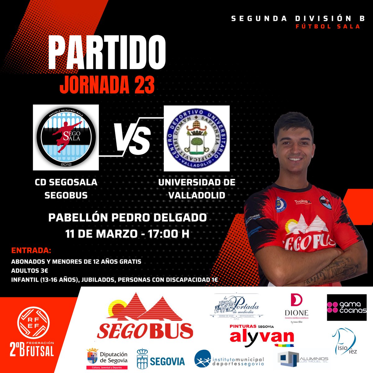 #SegundaB | ¡¡Todos al Perico!! ¡¡Te necesitamos!!

🔴 Jornada 23
📅 Sábado 11 de Marzo
⏰ 17:00
🏟 Pedro Delgado
🆚 Universidad de Valladolid 

🟢 Abonados: gratis
🔵 Adultos: 3
⚪️ Infantil, jubilados y discapacitados: 1€
🆓 Menores de 12: Gratis