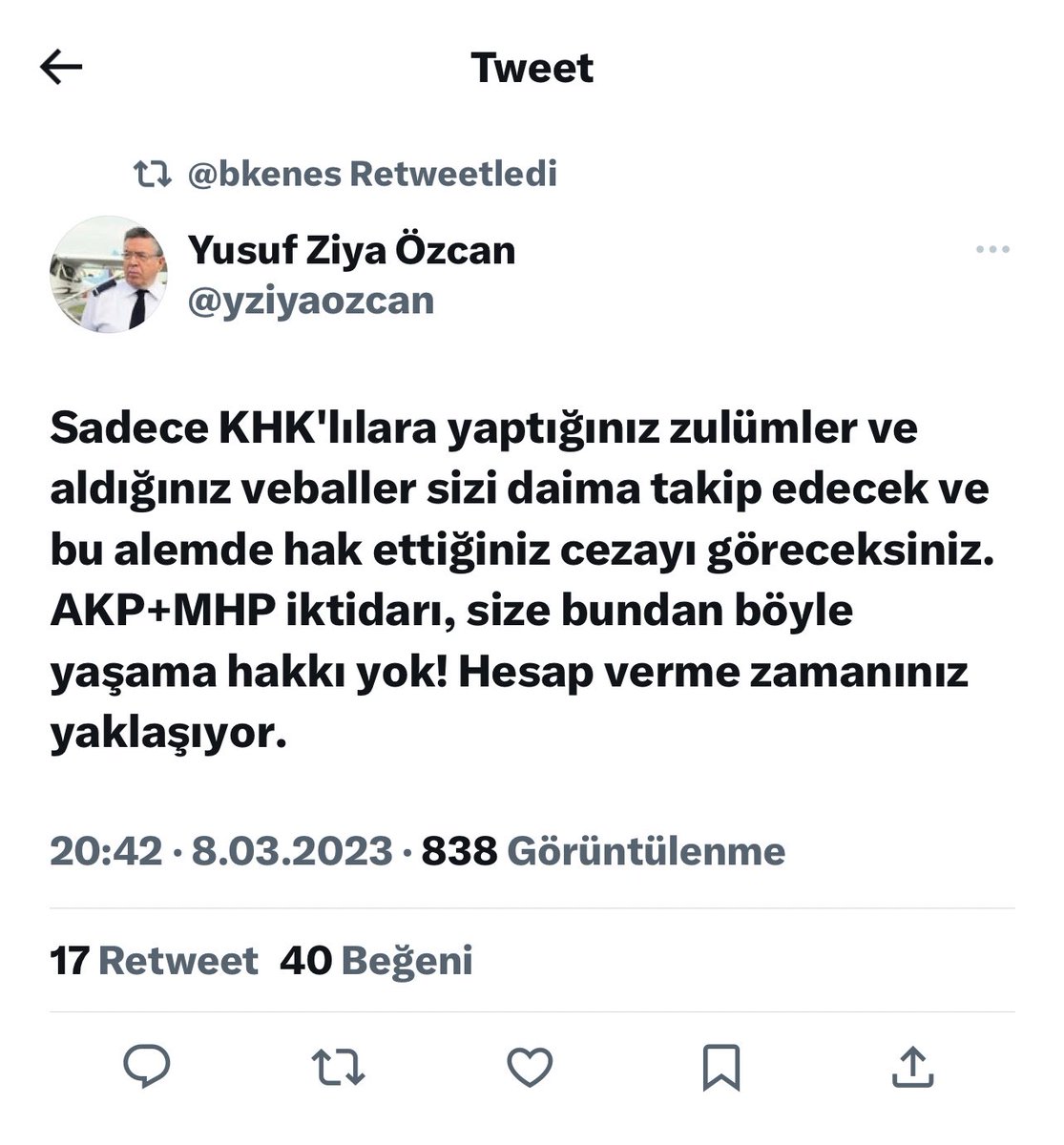 “Yaşama hakkınız yok”

Gelecek Partili Yusuf Ziya Özcan FETÖ’cülerle mücadele ettiği için AK Parti ve MHP’lileri ölümle tehdit tehdit etti.