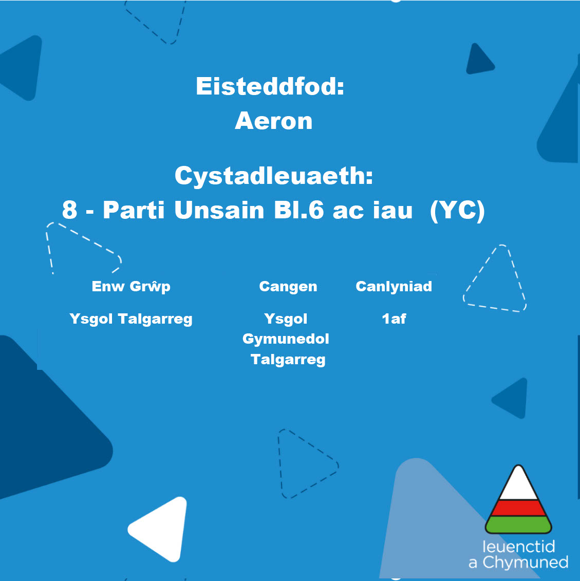 UrddCeredigion's tweet photo. CANLYNIADAU'R PARTION UNSAIN EISTEDDFOD CYLCH AERON 2023
CYLCH AERON - EISTEDDFOD RESULTS!

Llongyfarchiadau mawr i bawb!🌟🎼🎉
Congratulations to all that competed! https://t.co/MDP600yM8t
