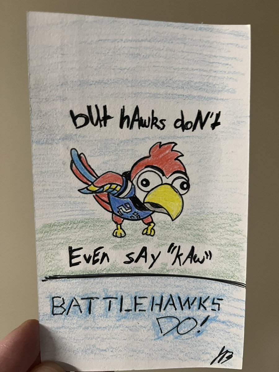 dublinj's tweet photo. When people talk smack on @XFLBattlehawks fan’s battle cry this is what is happening in my head. #kakawisdalaw #kakaw #XFL2023 #fanart #STLOriginal https://t.co/QxdGMt7Vab